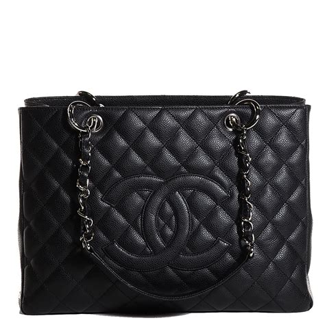 chanel caviar black tote|CHANEL Caviar Quilted Grand Shopping Tote GST Black.